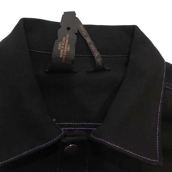 Vlone Black Denim Jacket Purple Size Large - Picture 7 of 8